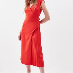 Karen Millen Tailored Military Pleat Midi Dress